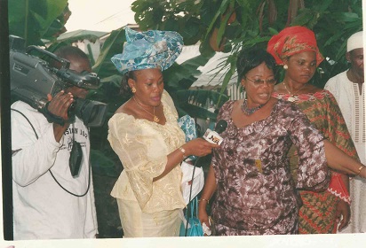 Odiche speaking to NTA CREW at the Adire Show organised by Achina Women in Lagos