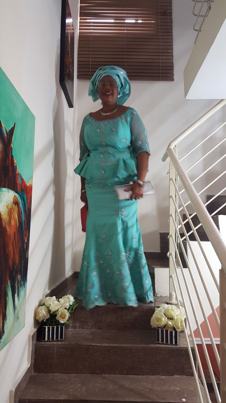 Mummy on her way to thanksgiving mass after Oby and Chiedu’s wedding