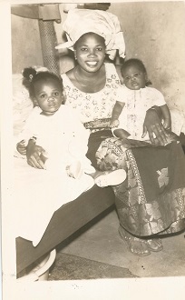 Rose with Chinelo and baby Emeka in 1981