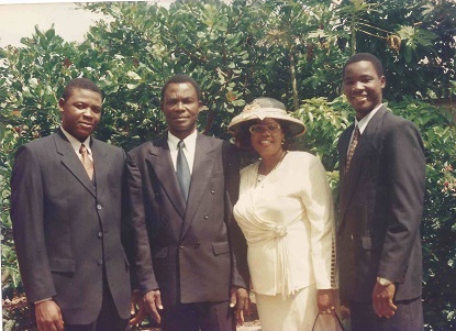 Mummy and Daddy with the boys in Abuja